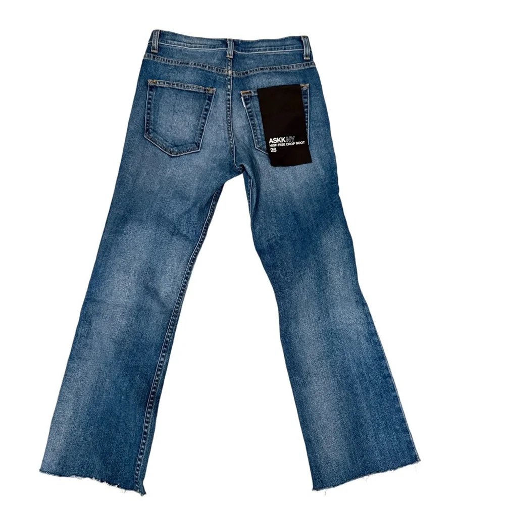 Women's ASKK NY High Rise Crop Boot Jeans, Size 26, Blue
